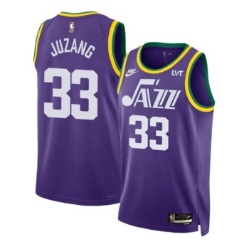 Men's Utah Jazz #33 Johnny Juzang Purple 2023 Classic Edition Stitched Basketball Jersey