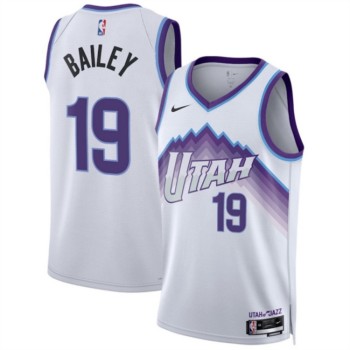Men's Utah Jazz #19 Ace Bailey White 2025 Association Edition Stitched Basketball Jersey
