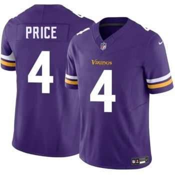 Men's Minnesota Vikings #4 Myles Price Purple 2026 Vapor F.U.S.E. Untouchable Limited Jersey