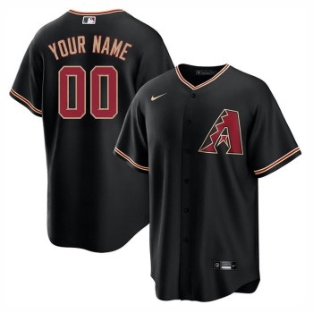 Youth Arizona Diamondbacks Black Cool Base Custom Jersey