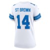 Women's Detroit Lions #14 Amon-Ra St. Brown White White Game Jersey