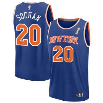 Women's New York Knicks #20 Jeremy Sochan Blue 2026 NBA Finals Champions Fast Break Icon Edition Jersey