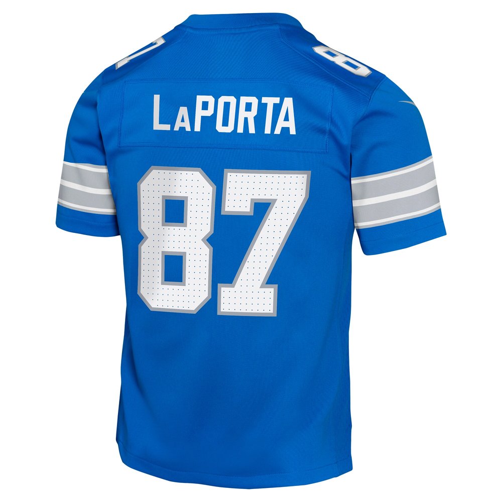Youth Detroit Lions #87 Sam LaPorta Blue Team Player Game Jersey