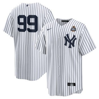 Men's New York Yankees #99 Aaron Judge White 2024 World Series Home Replica Player Jersey Men's New York Yankees #99 Aaron Judge White 2024 World Series Home Replica Player Jersey