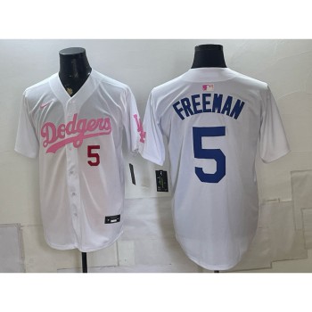 Youth Los Angeles Dodgers #5 Freddie Freeman White Cool Base Stitched Baseball Jersey