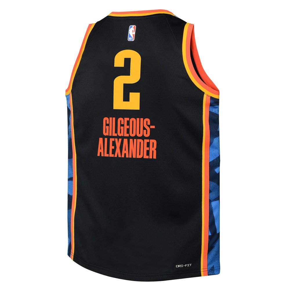 Youth Oklahoma City Thunder Shai Gilgeous-Alexander Black 2024/25 Swingman Player Jersey - City Edition Youth Oklahoma City Thunder Shai Gilgeous-Alexander Black 2024/25 Swingman Player Jersey - City Edition
