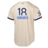 Youth Los Angeles Dodgers #18 Yoshinobu Yamamoto Cream 2024 City Connect Limited Player Jersey
