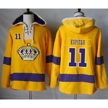 Kings #11 Anze Kopitar Gold Sawyer Hooded Sweatshirt Stitched NHL Jersey Kings #11 Anze Kopitar Gold Sawyer Hooded Sweatshirt Stitched NHL Jersey