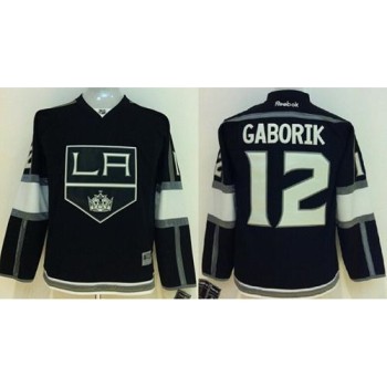 Kings #12 Marian Gaborik Black Home Stitched Youth NHL Jersey Kings #12 Marian Gaborik Black Home Stitched Youth NHL Jersey