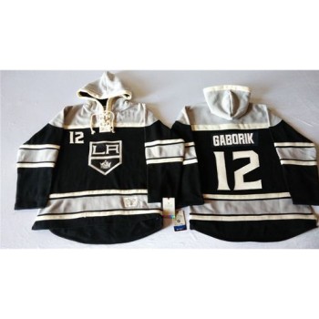 Kings #12 Marian Gaborik Black Sawyer Hooded Sweatshirt Stitched NHL Jersey Kings #12 Marian Gaborik Black Sawyer Hooded Sweatshirt Stitched NHL Jersey