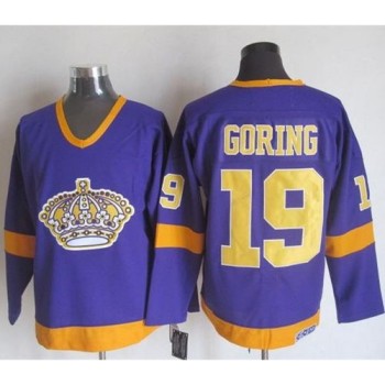 Kings #19 Butch Goring Purple/Yellow CCM Throwback Stitched NHL Jersey Kings #19 Butch Goring Purple/Yellow CCM Throwback Stitched NHL Jersey