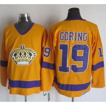 Kings #19 Butch Goring Yellow/Purple CCM Throwback Stitched NHL Jersey Kings #19 Butch Goring Yellow/Purple CCM Throwback Stitched NHL Jersey