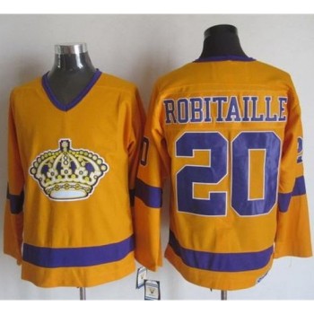 Kings #20 Luc Robitaille Yellow/Purple CCM Throwback Stitched NHL Jersey Kings #20 Luc Robitaille Yellow/Purple CCM Throwback Stitched NHL Jersey