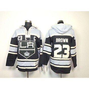 Kings #23 Dustin Brown Black Sawyer Hooded Sweatshirt Stitched NHL Jersey Kings #23 Dustin Brown Black Sawyer Hooded Sweatshirt Stitched NHL Jersey