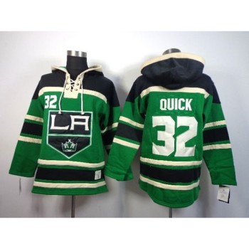 Kings #32 Jonathan Quick Green St. Patrick's Day McNary Lace Hoodie Stitched NHL Jersey Kings #32 Jonathan Quick Green St. Patrick's Day McNary Lace Hoodie Stitched NHL Jersey
