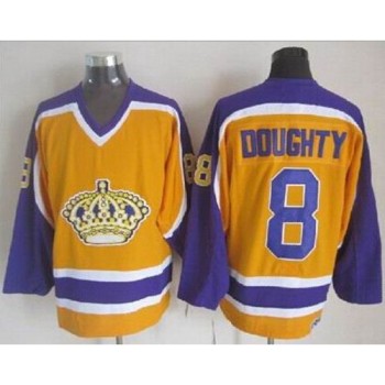 Kings #8 Drew Doughty Yellow CCM Throwback Stitched NHL Jersey Kings #8 Drew Doughty Yellow CCM Throwback Stitched NHL Jersey
