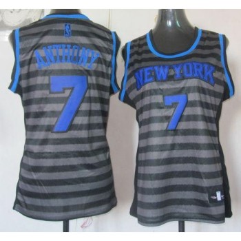 Knicks #7 Carmelo Anthony Black/Grey Women's Groove Stitched NBA Jersey