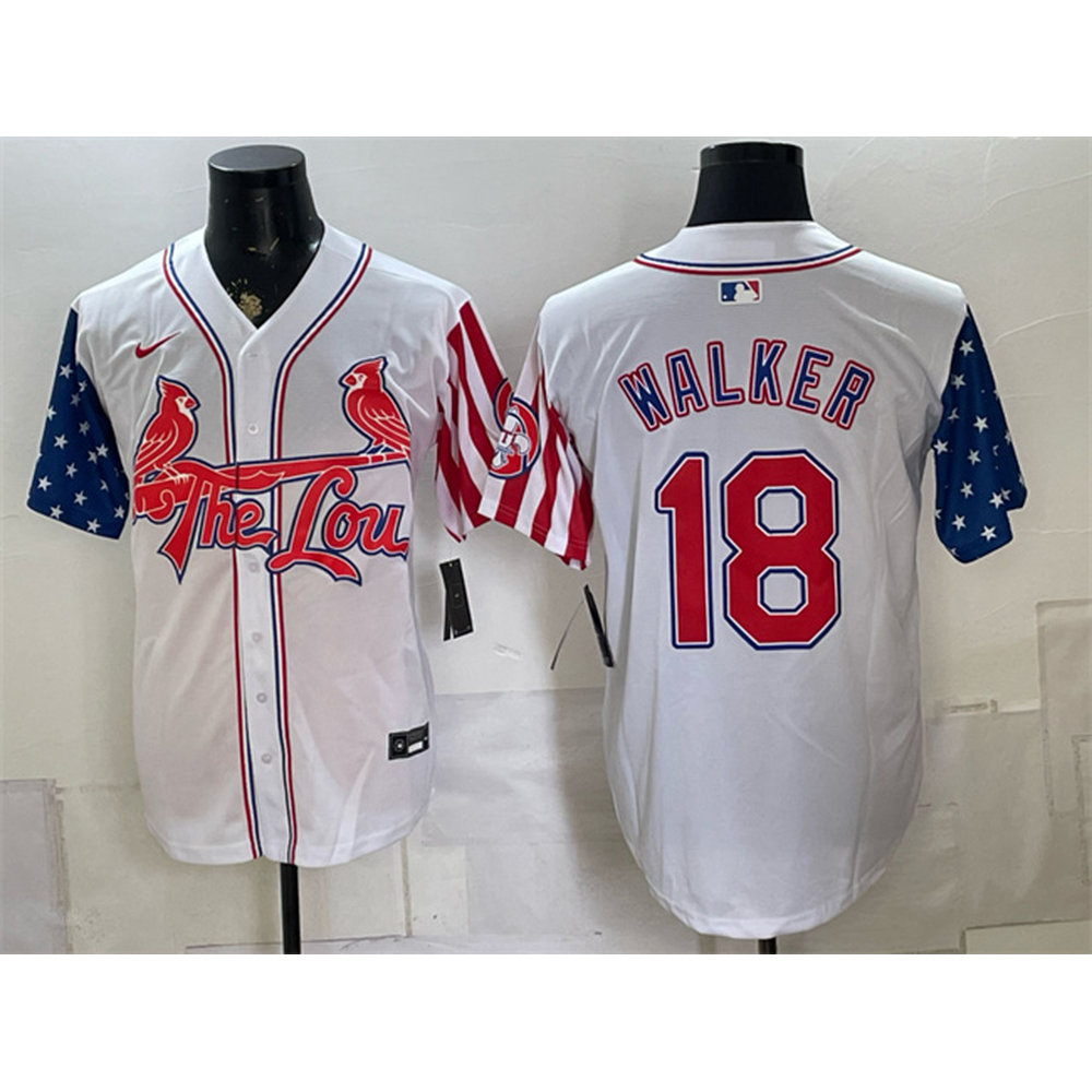 Men's St. Louis Cardinals #18 Jordan Walker 2026 White Independence Day Vapor Premier Limited Baseball Jersey