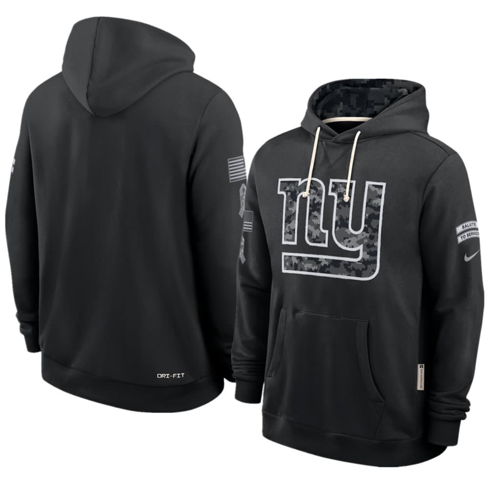 Men's New York Giants Nike Black 2026 Salute to Service Sideline Dri-FIT Pullover Hoodie