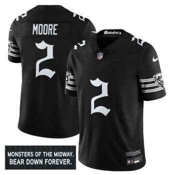 Men's Chicago Bears #2 DJ Moore Black 'Gothic Monsters Edition' Vapor F.U.S.E. Limited Jersey Men's Chicago Bears #2 DJ Moore Black 'Gothic Monsters Edition' Vapor F.U.S.E. Limited Jersey