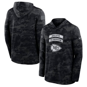 Men's Kansas City Chiefs Black 2026 Salute to Service Sideline Lightweight Dri-FIT Long Sleeve Top Hoodie Men's Kansas City Chiefs Black 2026 Salute to Service Sideline Lightweight Dri-FIT Long Sleeve Top Hoodie