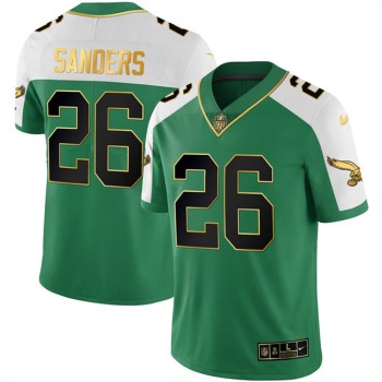 Men's Philadelphia Eagles #26 Miles Sanders Kelly Green Alternate Gold Vapor Limited Jersey
