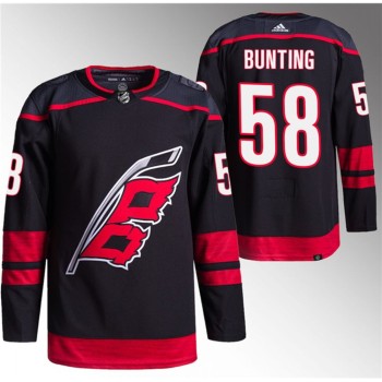 Men's Carolina Hurricanes #58 Michael Bunting Black Stitched Premium Jersey Men's Carolina Hurricanes #58 Michael Bunting Black Stitched Premium Jersey