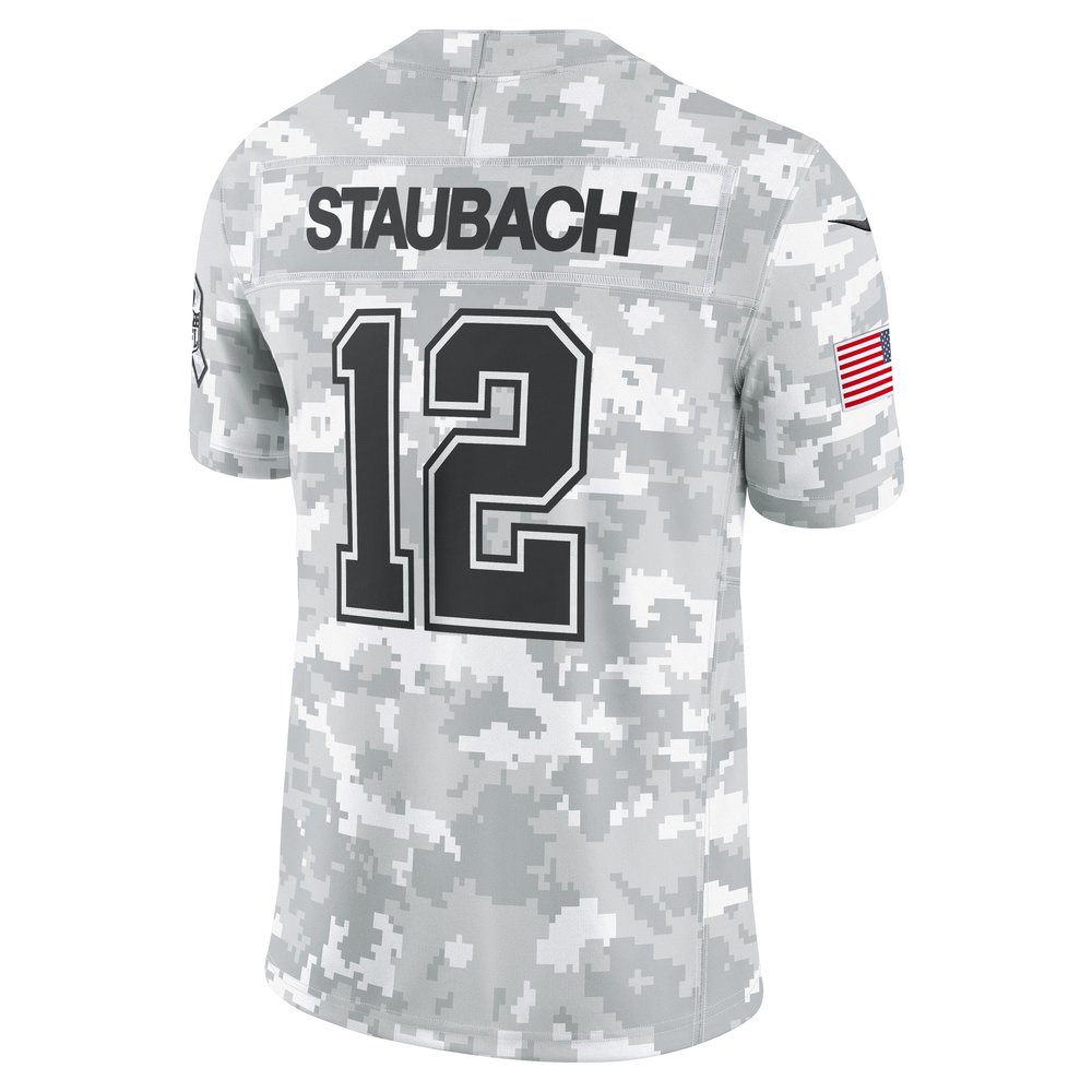 Men's Dallas Cowboys Roger Staubach Arctic Camo 2024 Salute to Service Retired Player Limited Jersey