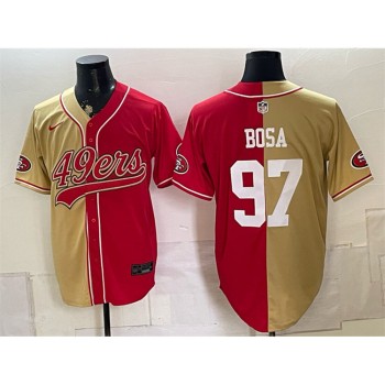 Youth San Francisco 49ers #97 Nick Bosa Red Split Stitched Jersey Youth San Francisco 49ers #97 Nick Bosa Red Split Stitched Jersey