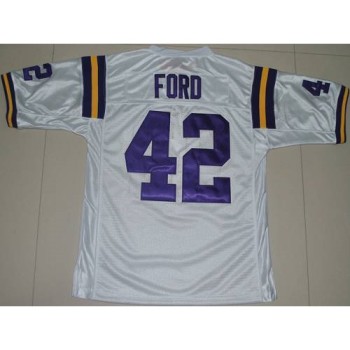 LSU Tigers #42 Michael Ford White Stitched NCAA Jersey LSU Tigers #42 Michael Ford White Stitched NCAA Jersey