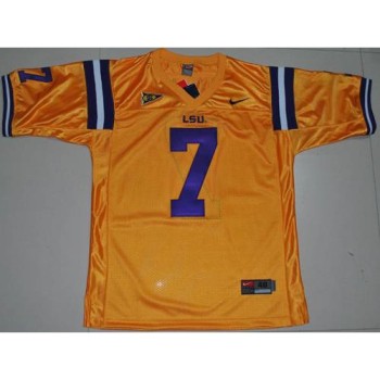 LSU Tigers #7 Tyrann Mathieu Gold Stitched NCAA Jersey