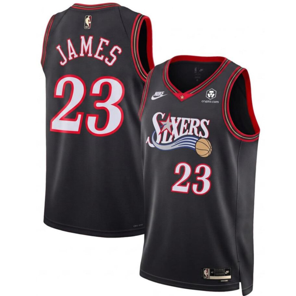 Women's Philadelphia 76ers #23 LeBron James Black 2026 Classic Edition With Patch Jersey