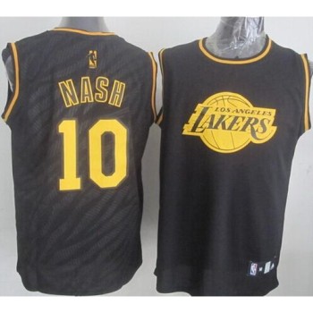 Lakers #10 Steve Nash Black Precious Metals Fashion Stitched NBA Jersey Lakers #10 Steve Nash Black Precious Metals Fashion Stitched NBA Jersey