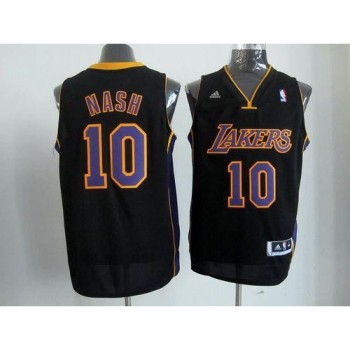 Lakers #10 Steve Nash Black(Purple NO.) Stitched NBA Jersey Lakers #10 Steve Nash Black(Purple NO.) Stitched NBA Jersey