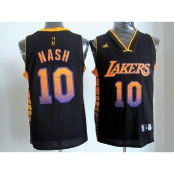 Lakers #10 Steve Nash Black Stitched NBA Vibe Jersey Lakers #10 Steve Nash Black Stitched NBA Vibe Jersey
