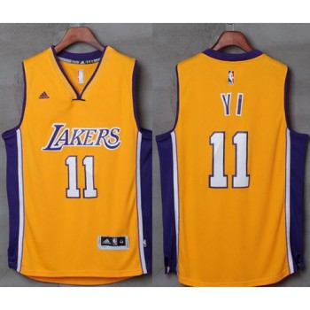 Lakers #11 Yi Jianlian Gold Stitched NBA Jersey Lakers #11 Yi Jianlian Gold Stitched NBA Jersey