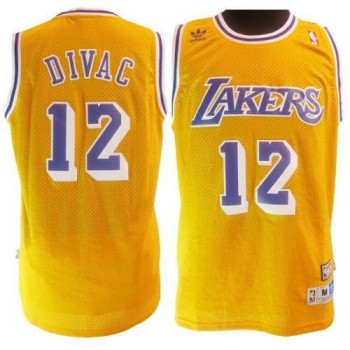 Lakers #12 Vlade Divac Yellow Throwback Stitched NBA Jersey Lakers #12 Vlade Divac Yellow Throwback Stitched NBA Jersey