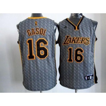 Lakers #16 Pau Gasol Grey Static Fashion Stitched NBA Jersey Lakers #16 Pau Gasol Grey Static Fashion Stitched NBA Jersey