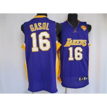 Lakers #16 Pau Gasol Stitched Purple Final Patch NBA Jersey Lakers #16 Pau Gasol Stitched Purple Final Patch NBA Jersey