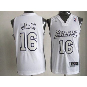Lakers #16 Pau Gasol White Big Color Fashion Stitched NBA Jersey Lakers #16 Pau Gasol White Big Color Fashion Stitched NBA Jersey