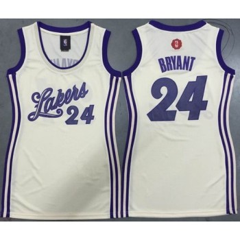 Lakers #24 Kobe Bryant Cream 2015-2016 Christmas Day Women's Dress Stitched NBA Jersey Lakers #24 Kobe Bryant Cream 2015-2016 Christmas Day Women's Dress Stitched NBA Jersey