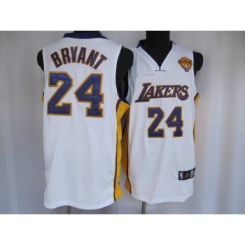 Lakers #24 Kobe Bryant Stitched White Final Patch NBA Jersey