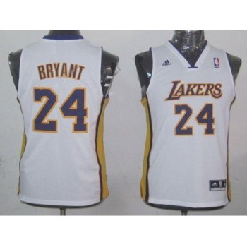Lakers #24 Kobe Bryant White Champion Patch Stitched Youth NBA Jersey Lakers #24 Kobe Bryant White Champion Patch Stitched Youth NBA Jersey