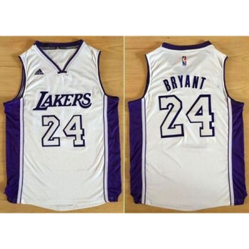 Lakers #24 Kobe Bryant White New Fashion Stitched NBA Jersey