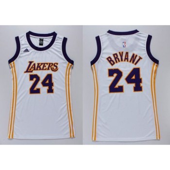 Lakers #24 Kobe Bryant White Women's Dress Stitched NBA Jersey Lakers #24 Kobe Bryant White Women's Dress Stitched NBA Jersey