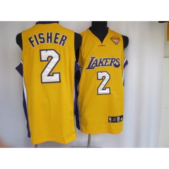 Lakers #2 Derek Fisher Stitched Yellow Final Patch NBA Jersey Lakers #2 Derek Fisher Stitched Yellow Final Patch NBA Jersey