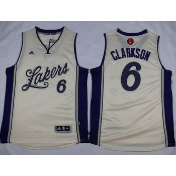 Lakers #6 Jordan Clarkson White 2015-2016 Christmas Day Stitched NBA Jersey Lakers #6 Jordan Clarkson White 2015-2016 Christmas Day Stitched NBA Jersey