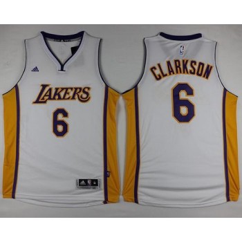 Lakers #6 Jordan Clarkson White Stitched NBA Jersey Lakers #6 Jordan Clarkson White Stitched NBA Jersey