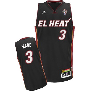 Latin Nights Heat #3 Dwyane Wade Black Stitched NBA Jersey Latin Nights Heat #3 Dwyane Wade Black Stitched NBA Jersey