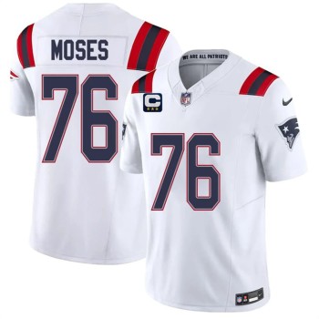Men's New England Patriots #76 KMorgan Moses White 2026 3-Star C Pach Vapor F.U.S.E. Limited Jersey Men's New England Patriots #76 KMorgan Moses White 2026 3-Star C Pach Vapor F.U.S.E. Limited Jersey